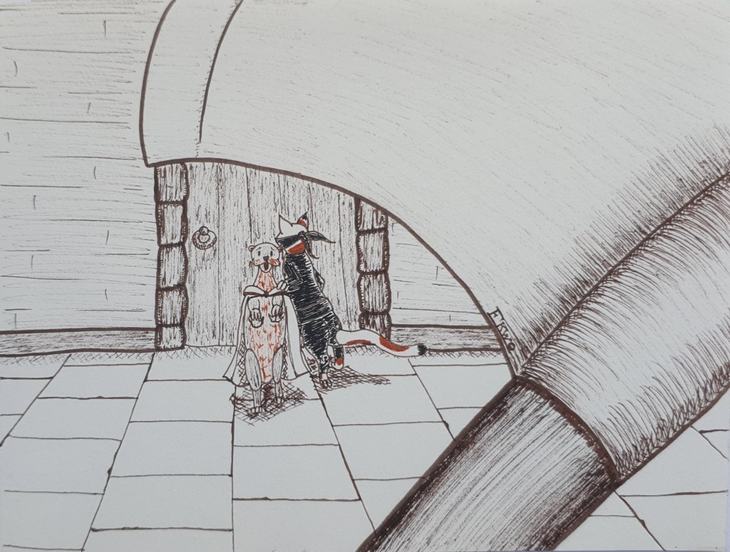 Jour 16 : HACHE Pour vérifier la qualité du mithril, le nain mordit dans le lingot avec vivacité. La loutre n'eut pas l'occasion de l'en empêcher. Le nain se brisa une dent. Furieux et se sentant floué, il décida de leur faire la peau.