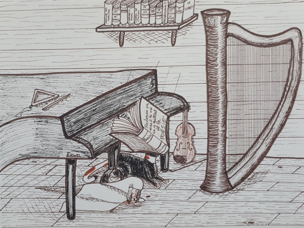 Jour 18 : POESIE La loutre et le chat n'eurent pas le temps de souffler que la caravane s'ébranla avec fort peu de délicatesse. Un énorme classique de poésie chut même sur leurs petites caboches poilues.